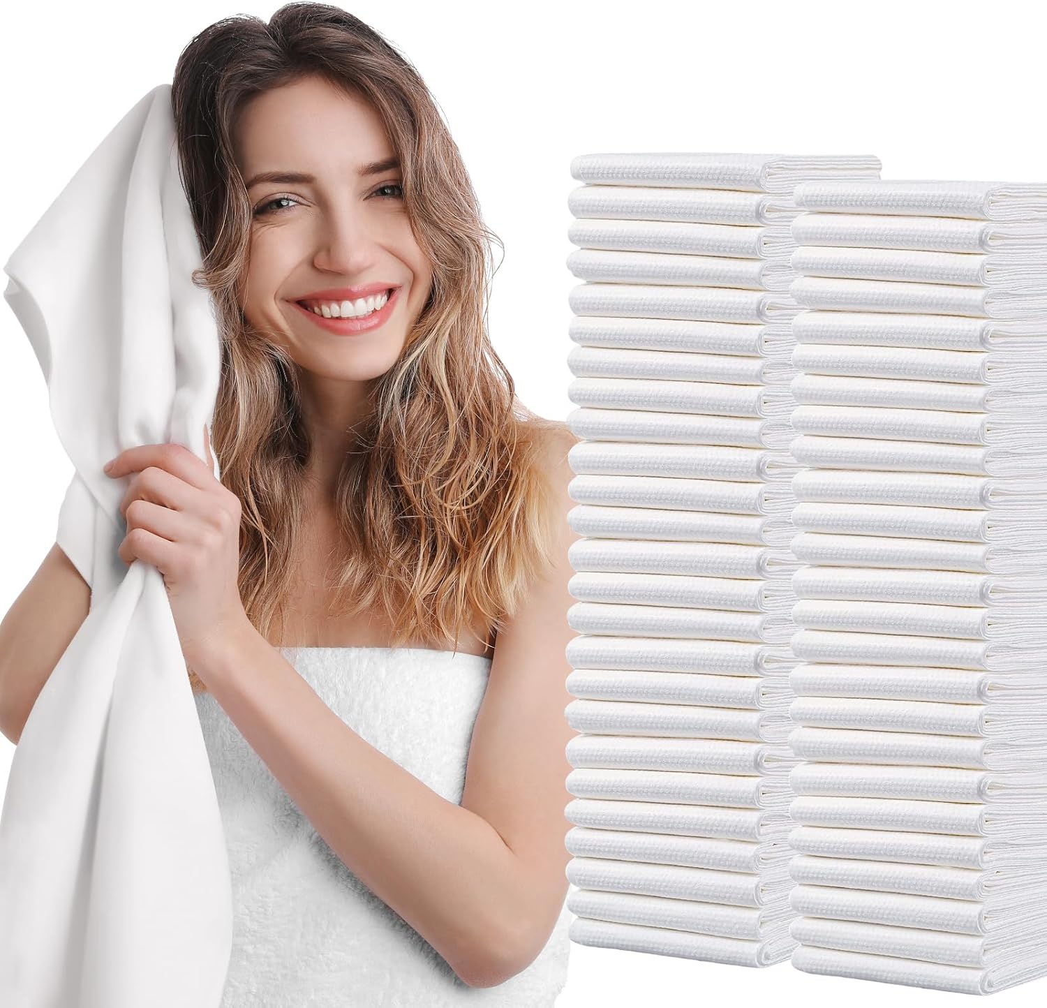 Disposable Bath Hair Drying Towels 50 Count Super Absorbent Luxury Towels