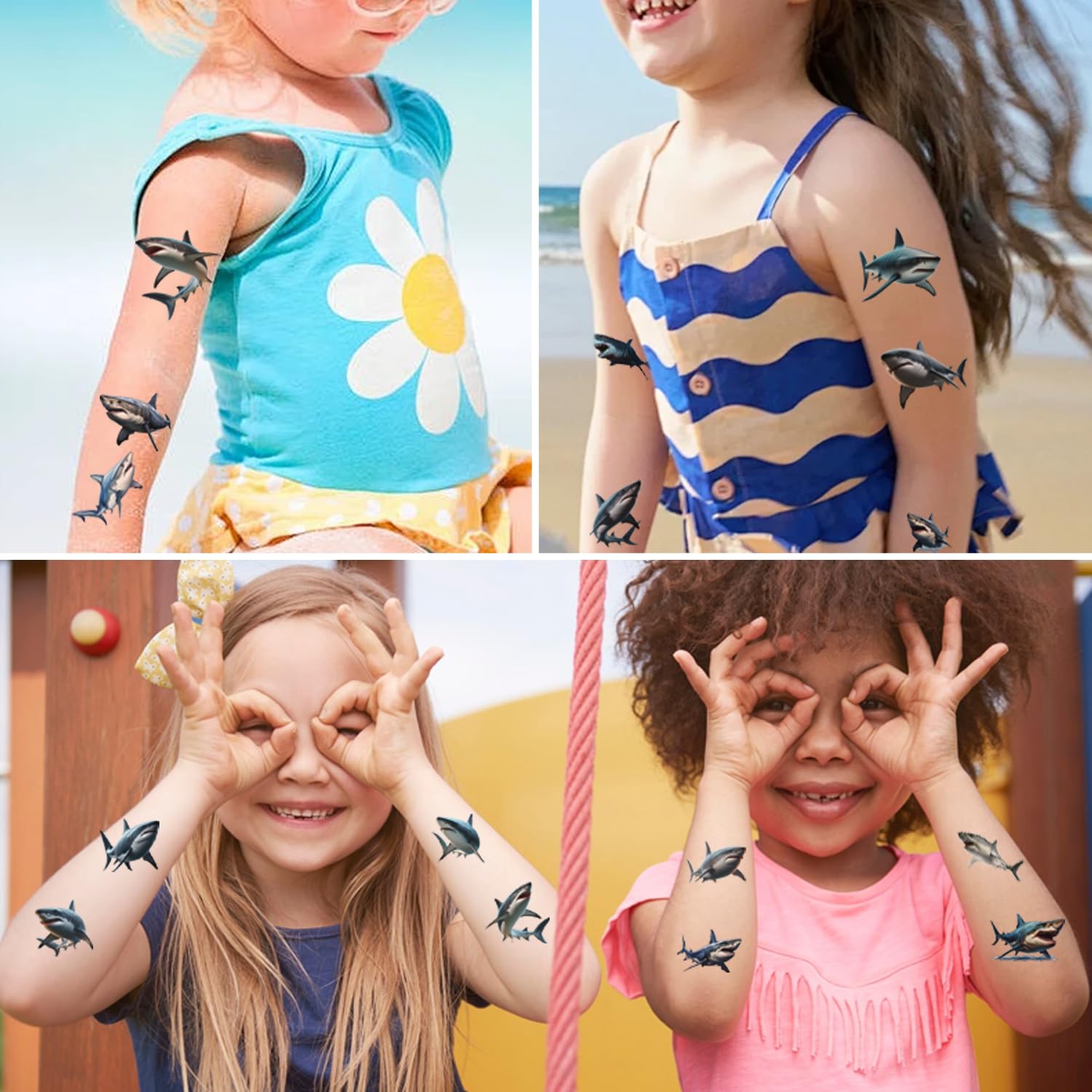 JoyfulGlam Shark Temporary Tattoo Stickers for Kids