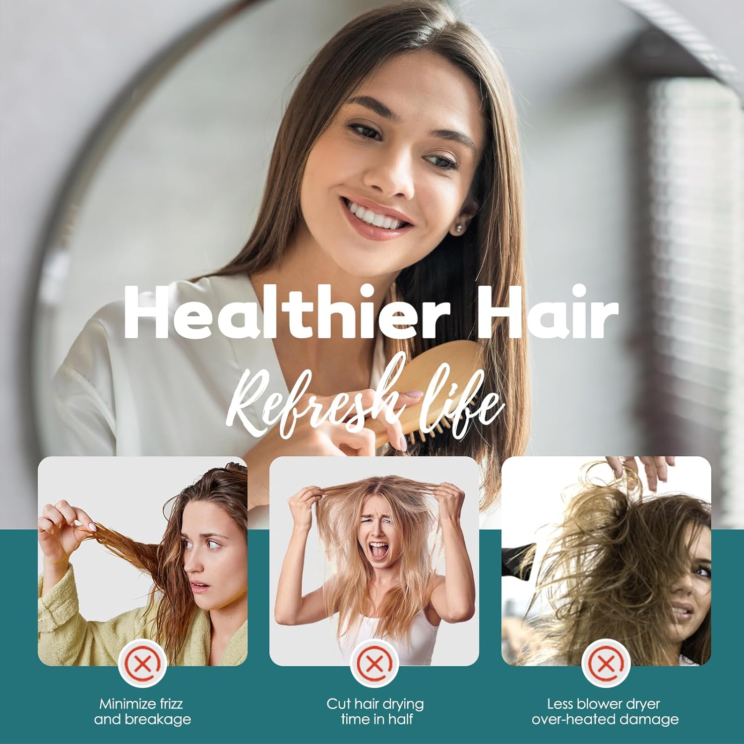 JEFFSUN Microfiber Hair Drying Towel for Curly Thick Hair