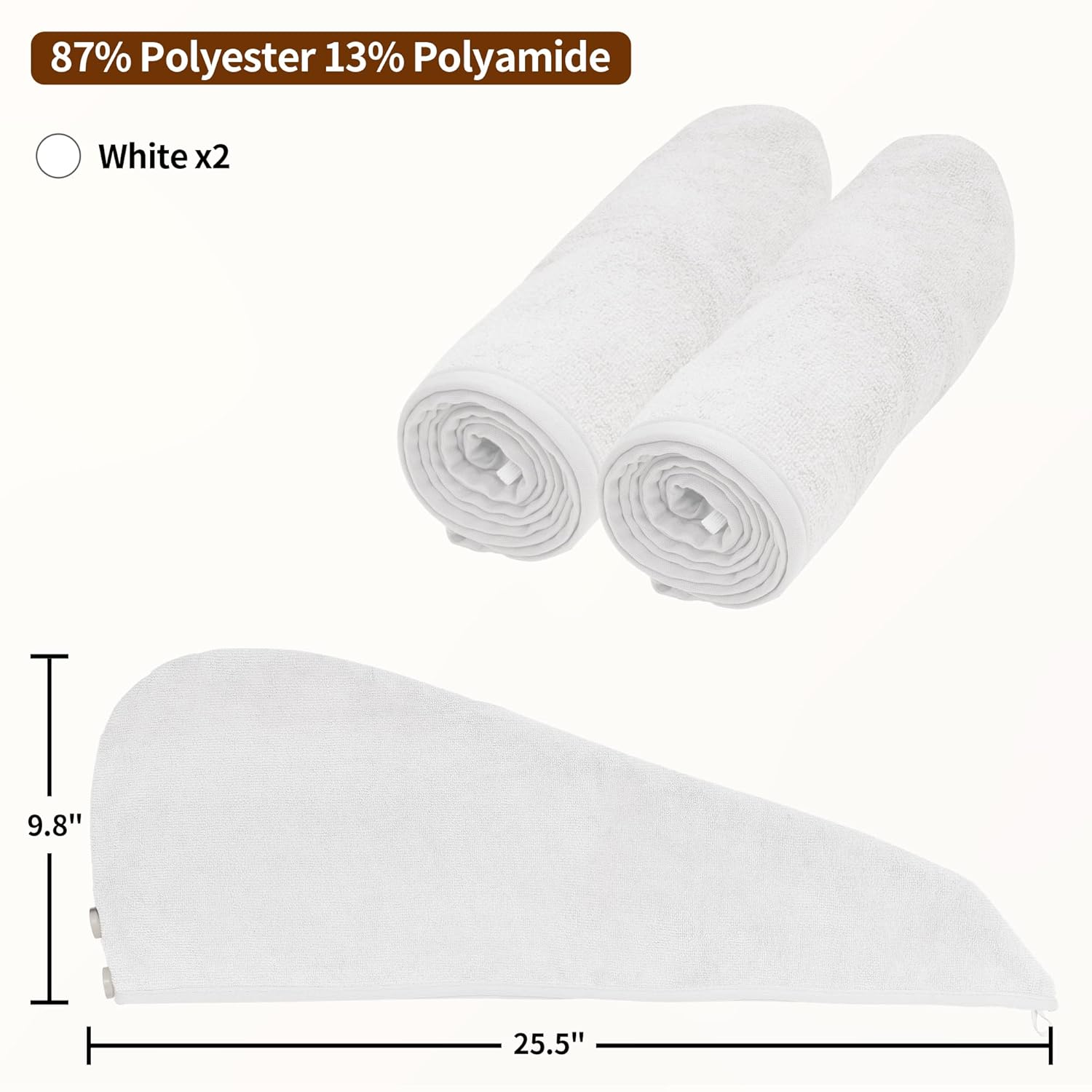 NEXCOVER Hair Towel Microfiber 2 Pack 1