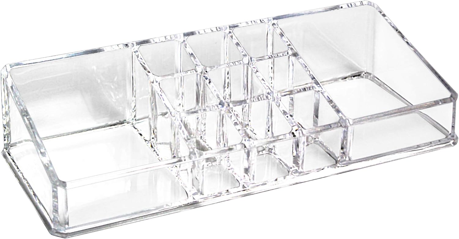 Ikee Design Cosmetic Tray with 2 Large Compartments and 9 Lipstick Holders 1