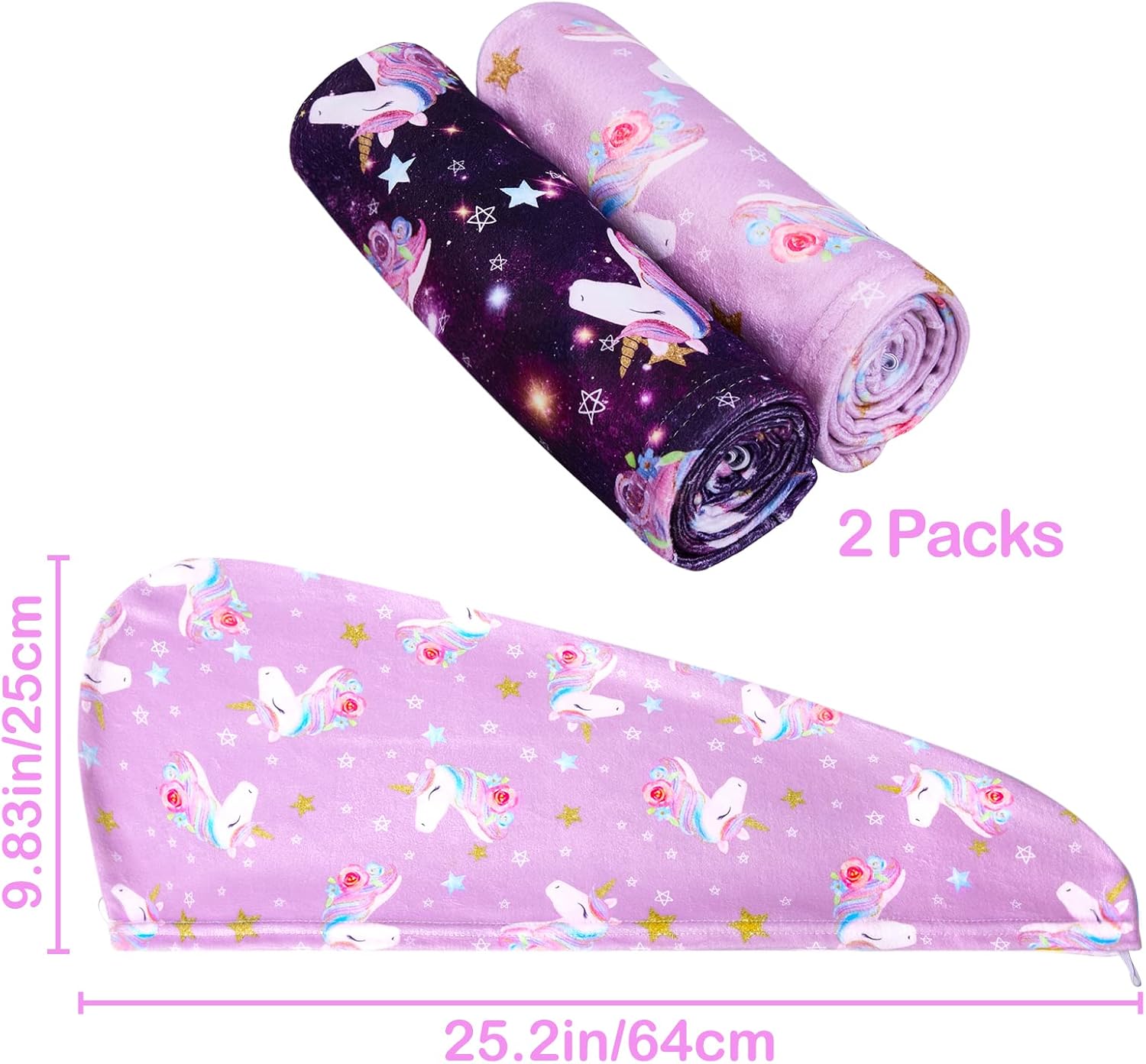 FIOBEE Microfiber Hair Towel Wrap Purple