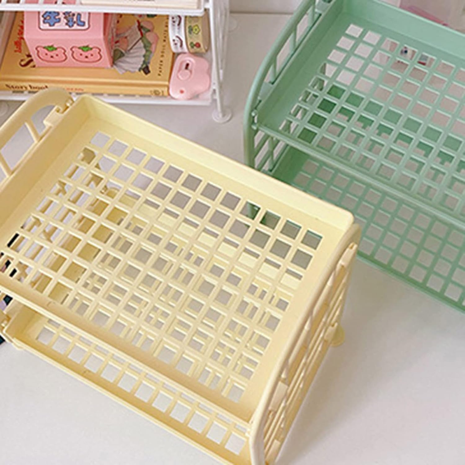 Double-layered Makeup Organizer with Mirror and Storage Compartment