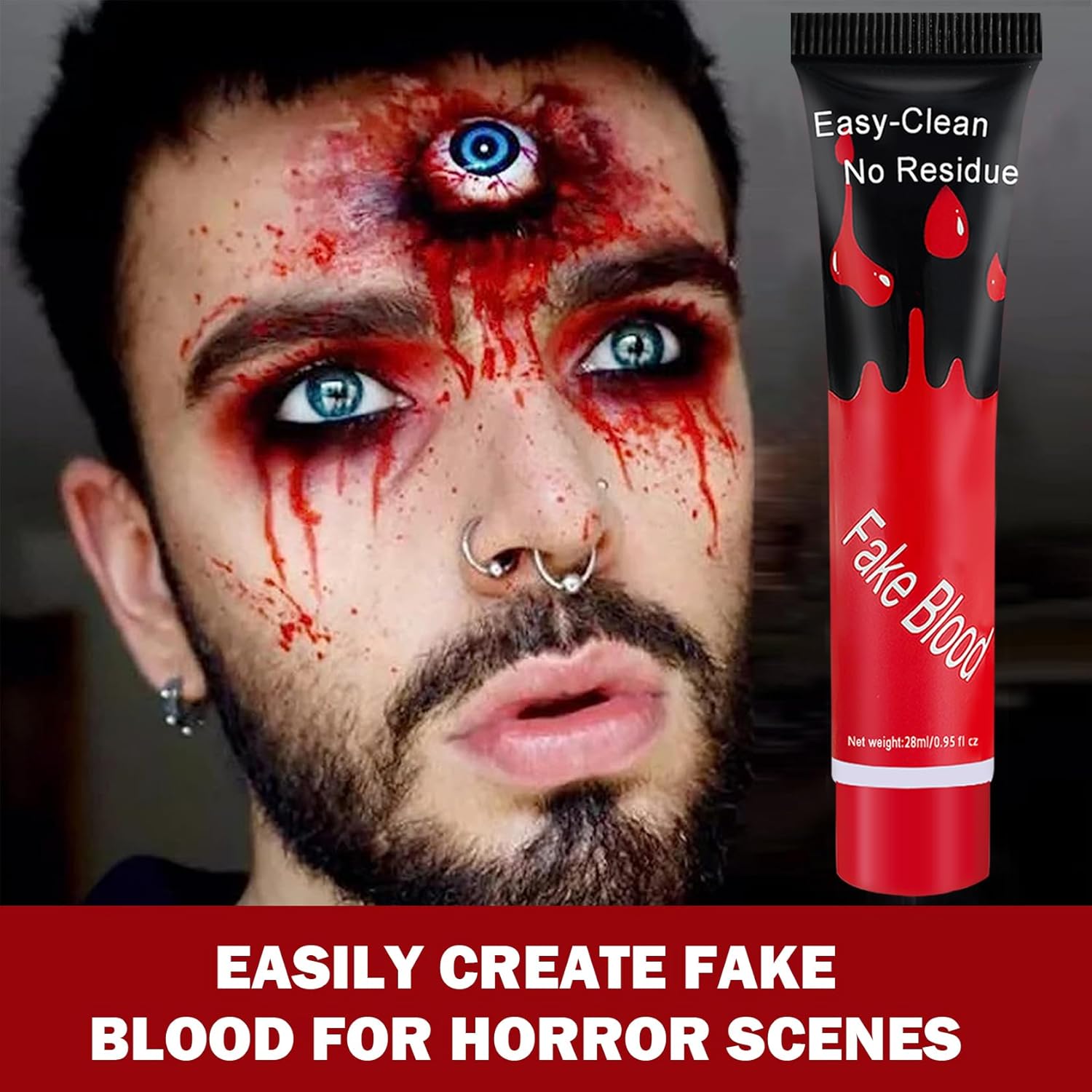 CAHIUYOA Fake Blood Cream for Halloween Costume Makeup