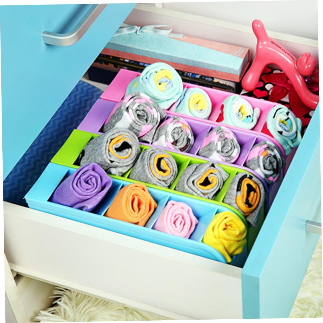 Ipetboom Tabletop Cosmetic Organizer Socks Case