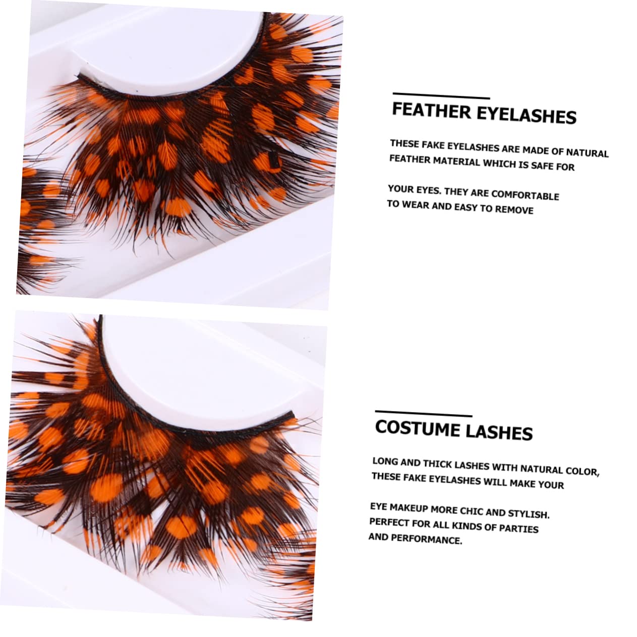 BELLIFFY 2 Pairs Exaggerated False Eyelashes for Halloween Costumes