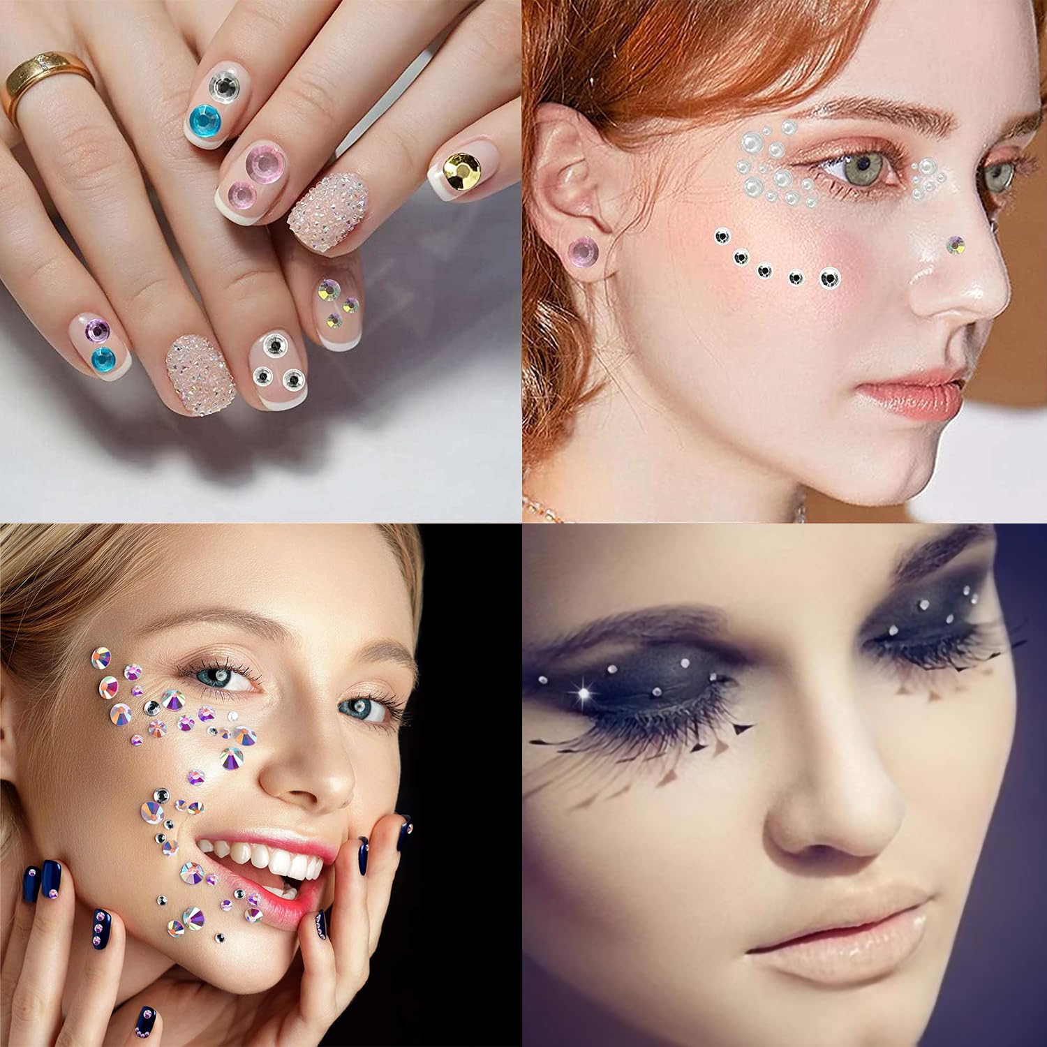 3250 Pcs Self Adhesive Face Gems Rhinestone Stickers for Make-Up DIY