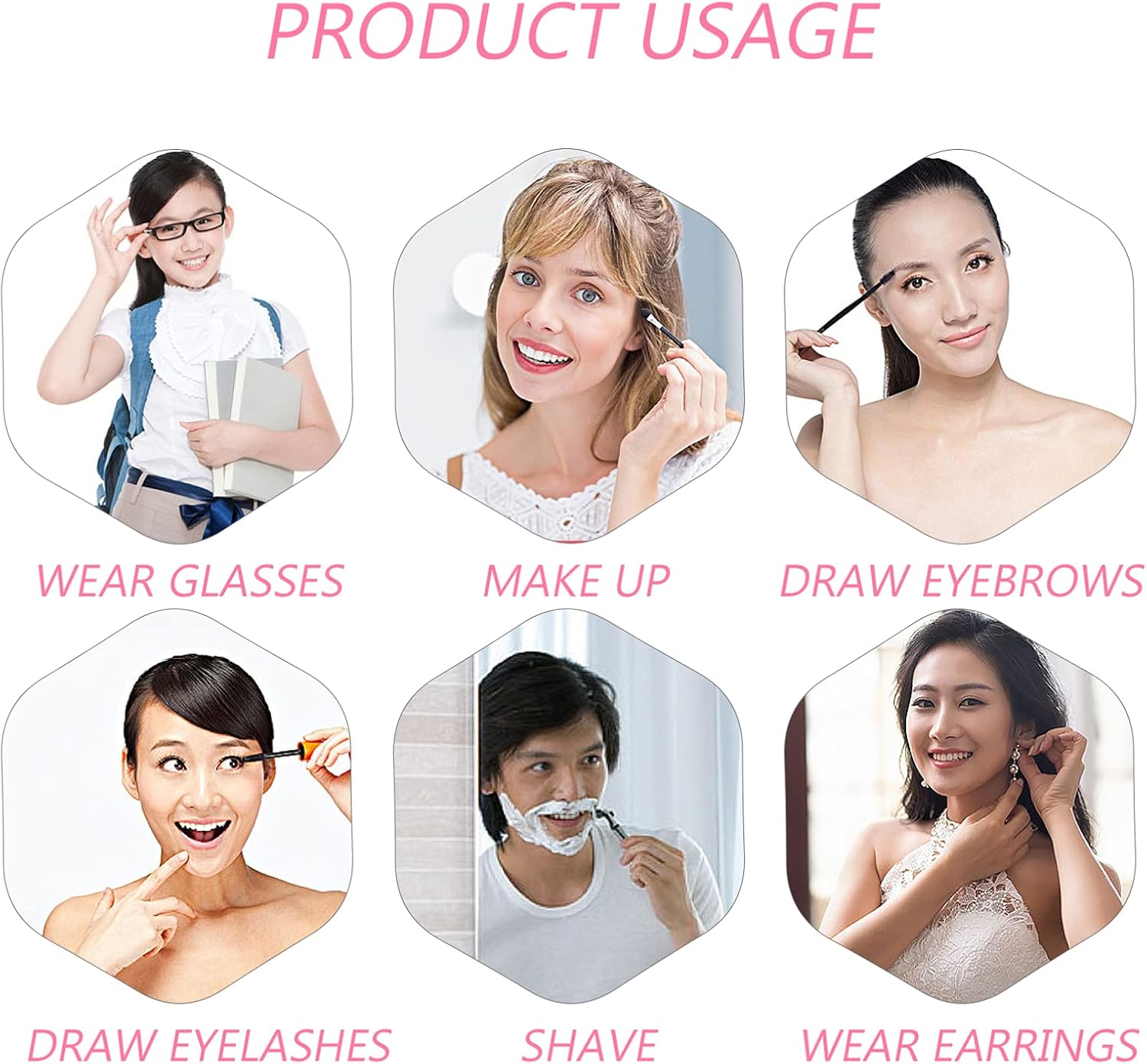 Angoily 10x Magnification LED Makeup Mirror for Women