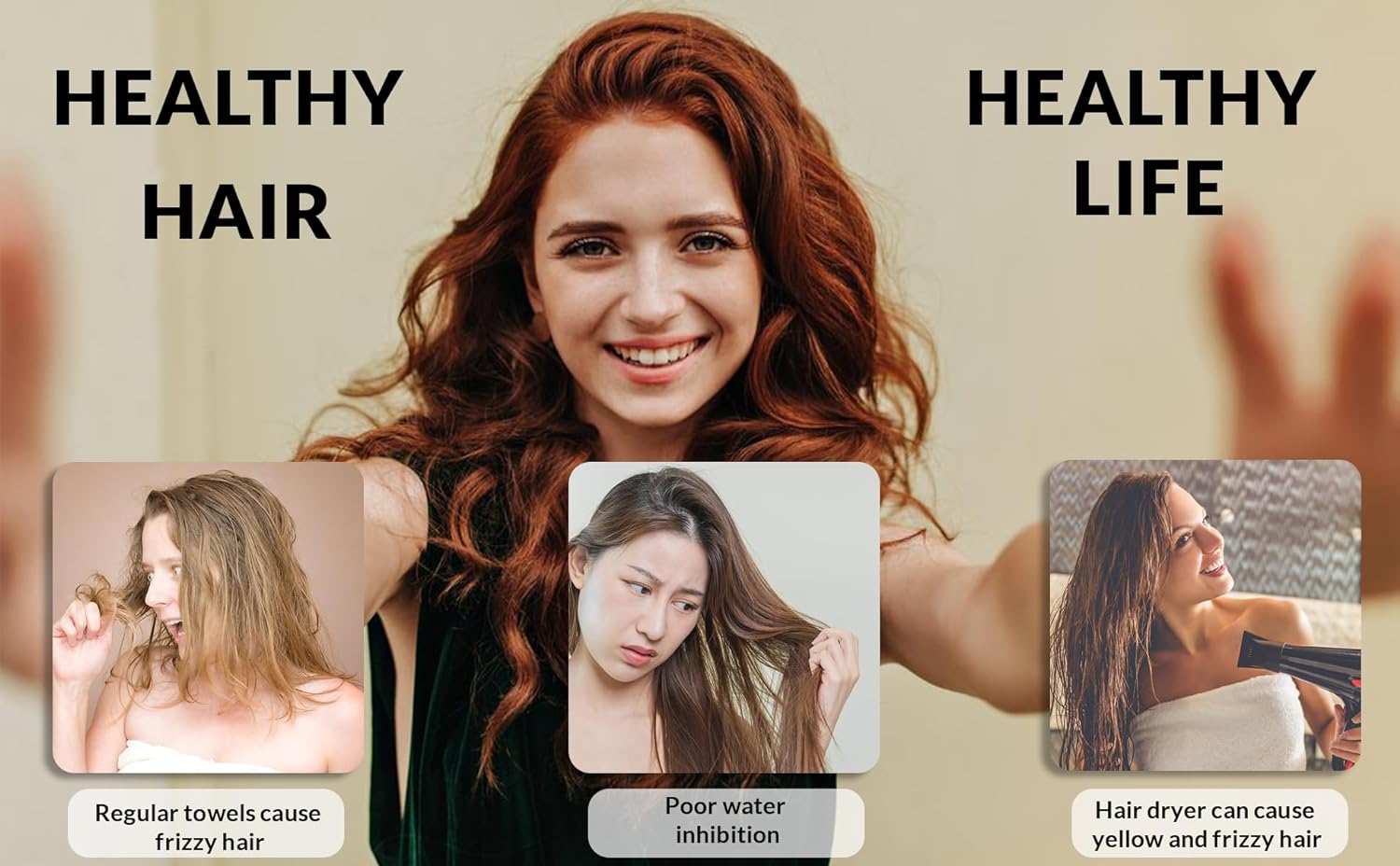 Radiant Queen Hair Plopping Towel - Curly Hair Wrap for Women Girls Kids