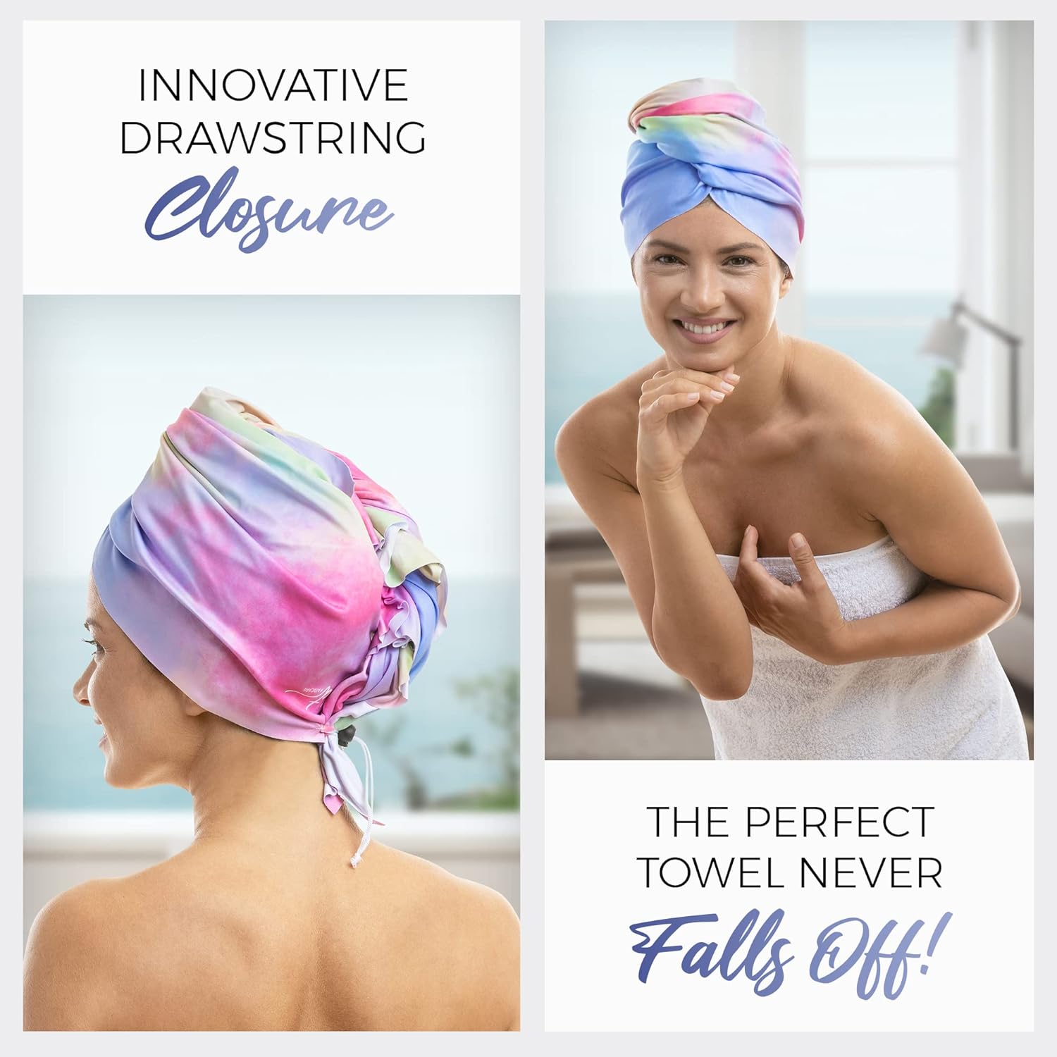 The Perfect Haircare Microfiber Towel Wrap - Fast Drying Anti-Frizz Gentle Detangling