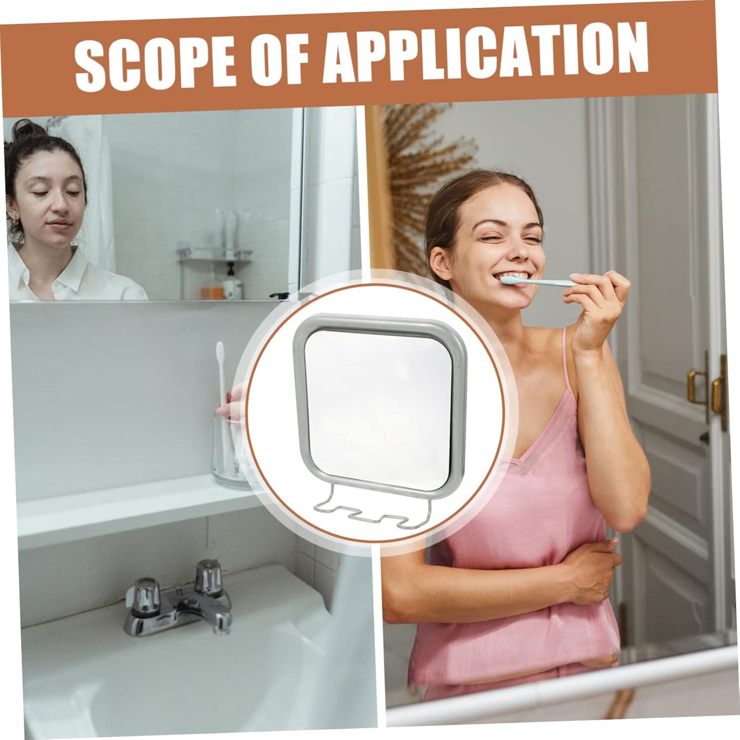 Fogless Suction Cup Mirror with Razor Hooks