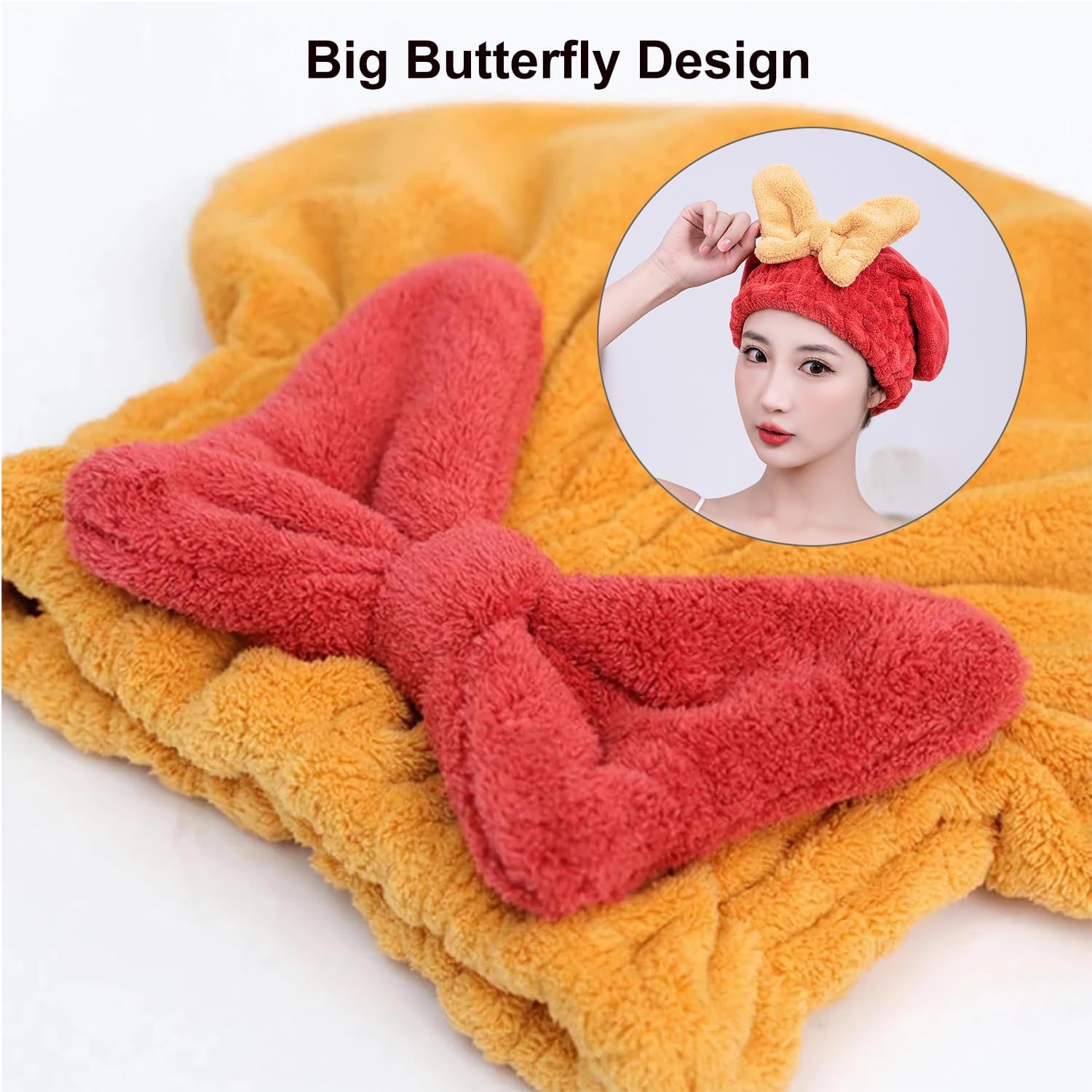 YUMINGUHC 2Pcs Super Absorbent Hair Drying Towel