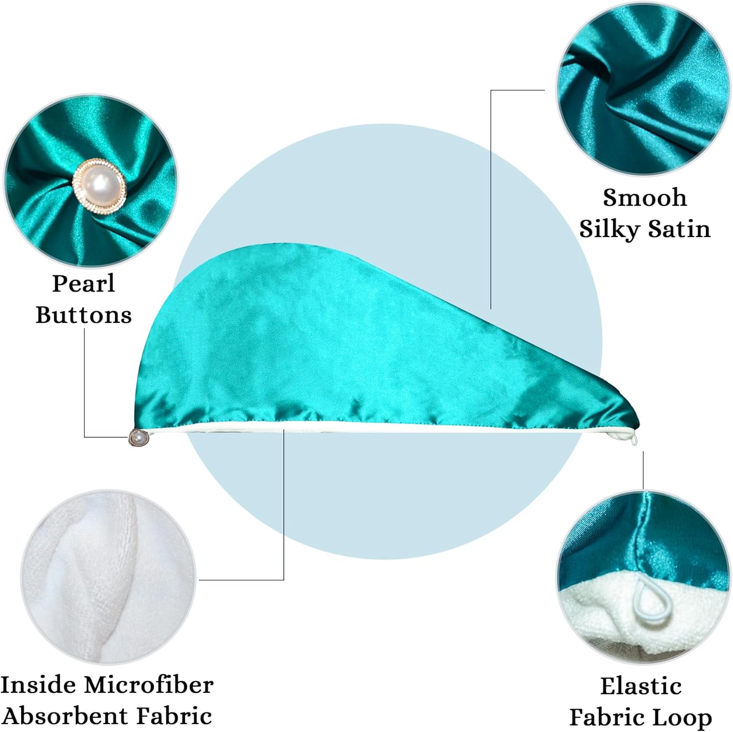 Chloven Satin Microfiber Hair Wrap - Anti Frizz Lightweight Quick Drying