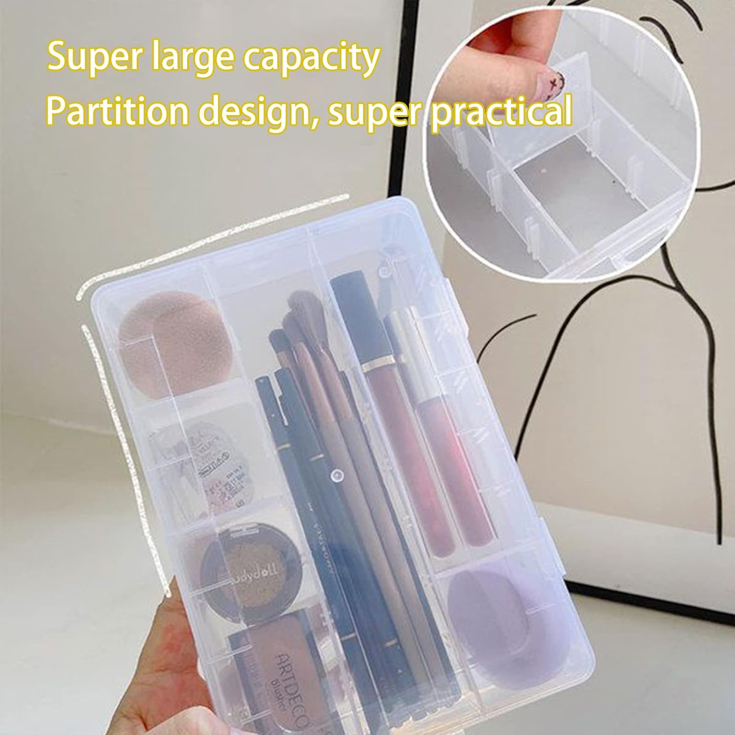 Portable Dustproof Makeup Brush Organizer with Lid