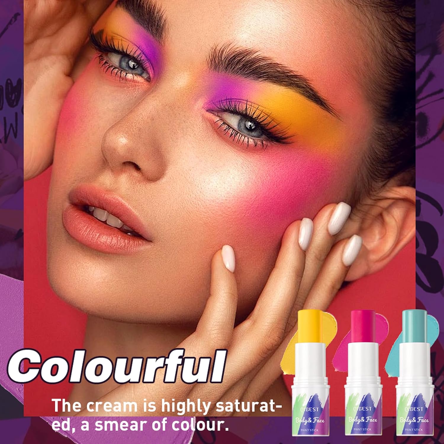 Jolilab 8-Color Body Face Paint Stick Set