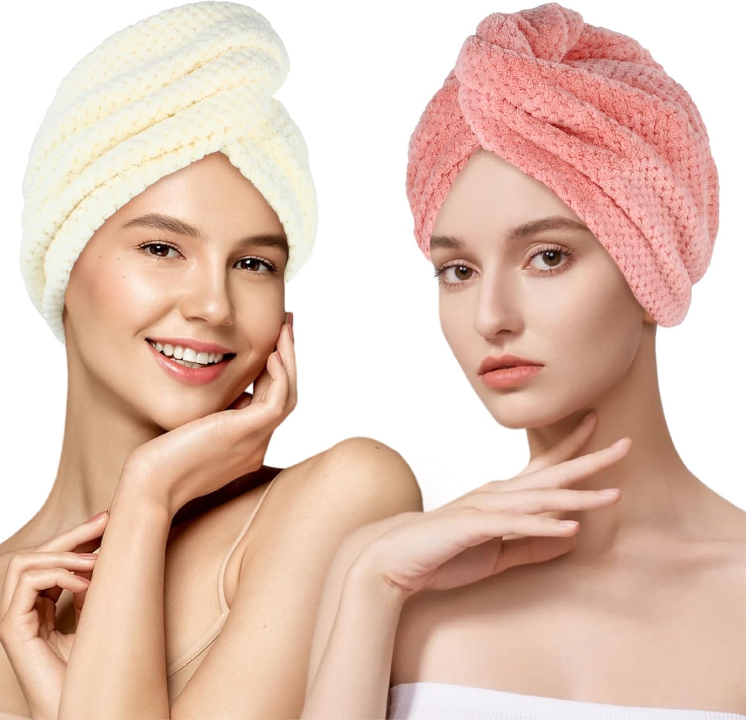 MaopaoBeauty Super Absorbent Hair Towel Wrap with Pineapple Plaid Design