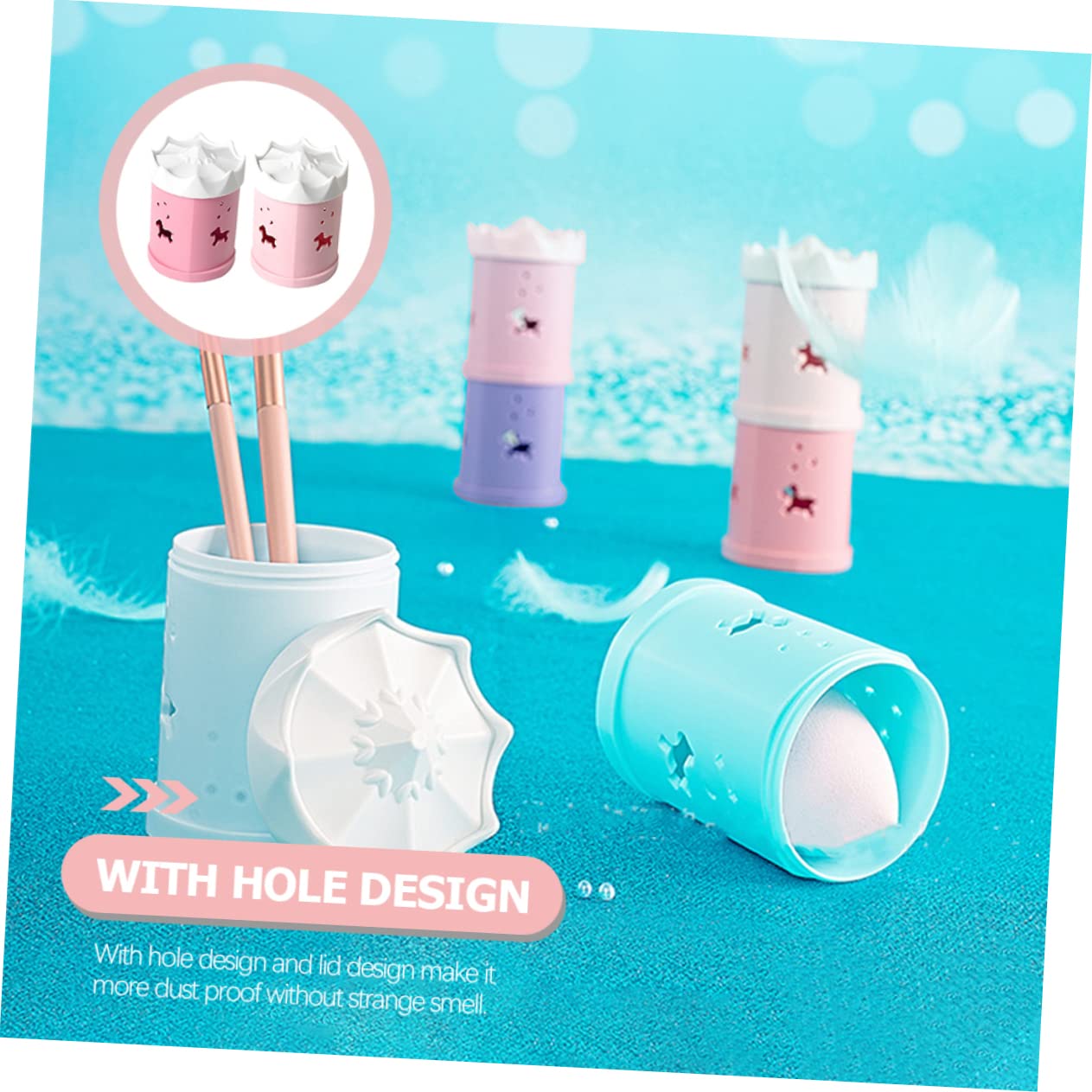 FOYTOKI 2pcs Beauty Sponge Storage Box