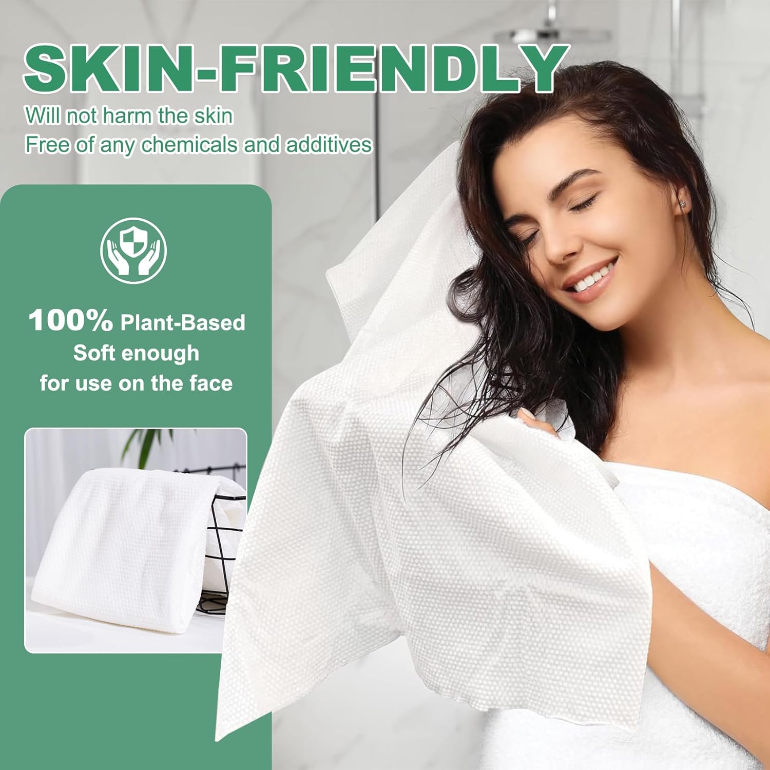 Tvvcalk 100 PCS Luxury Disposable Bath Towels