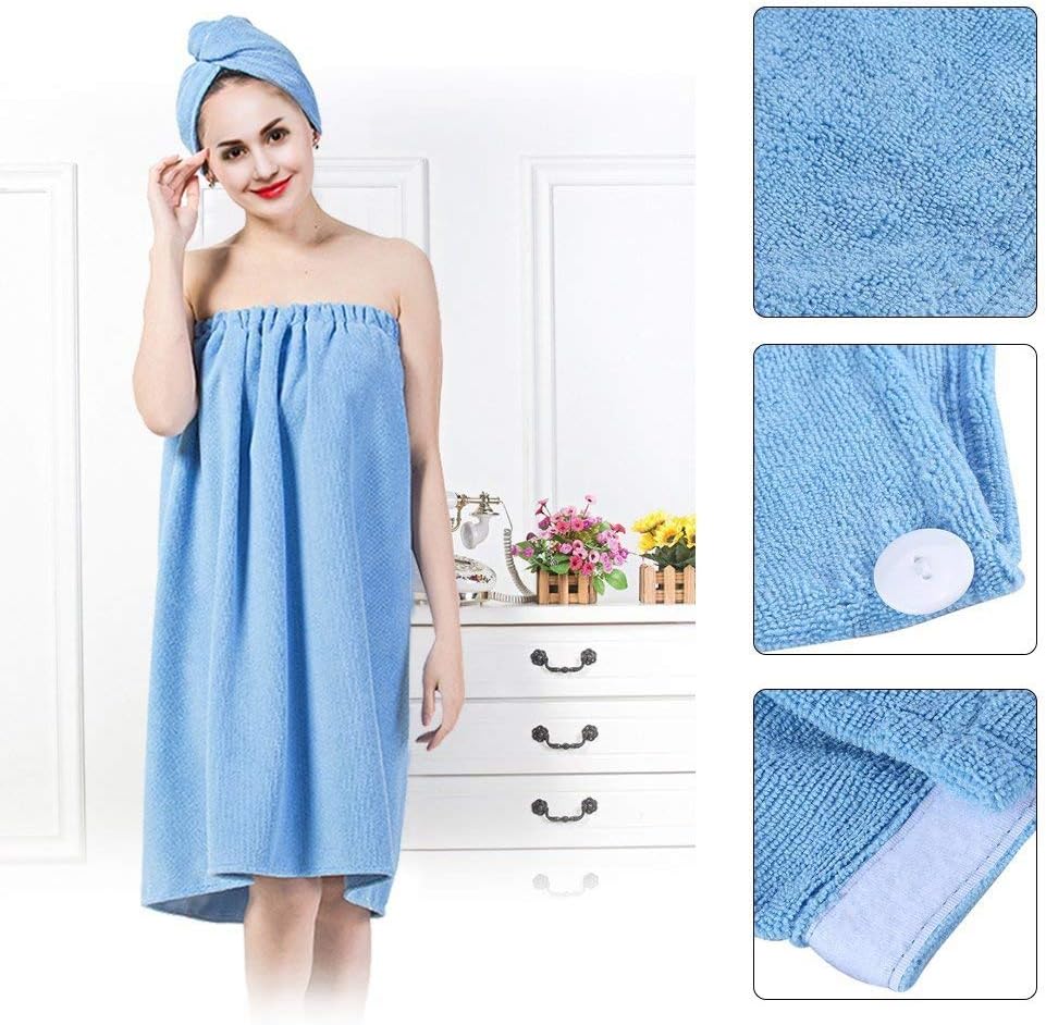 Soft Spa Bathrobe for Women with Fast Dry Hair Drying