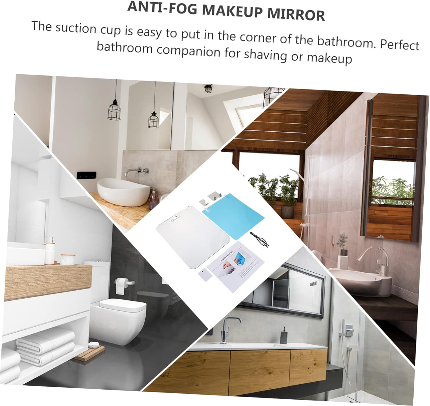 Unbreakable Fogless Vanity Mirror Razor Holder for Shaving and Makeup