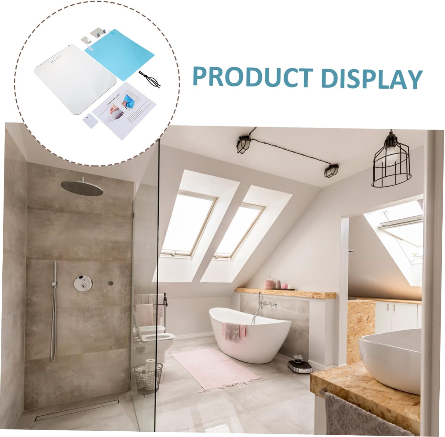 Unbreakable Fogless Vanity Mirror Razor Holder for Shaving and Makeup