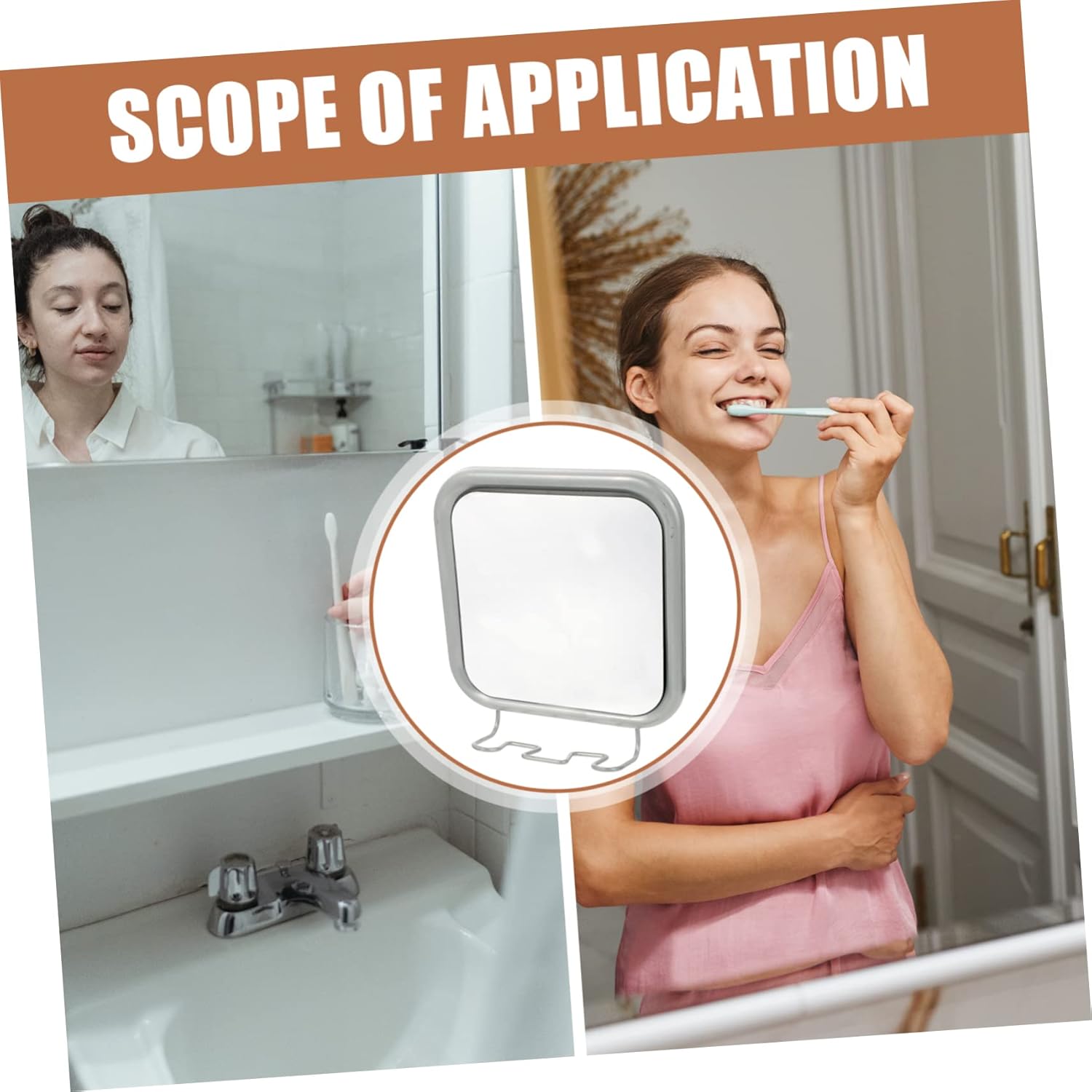 Fogless Shower Mirror with Suction Cups and Hook 1