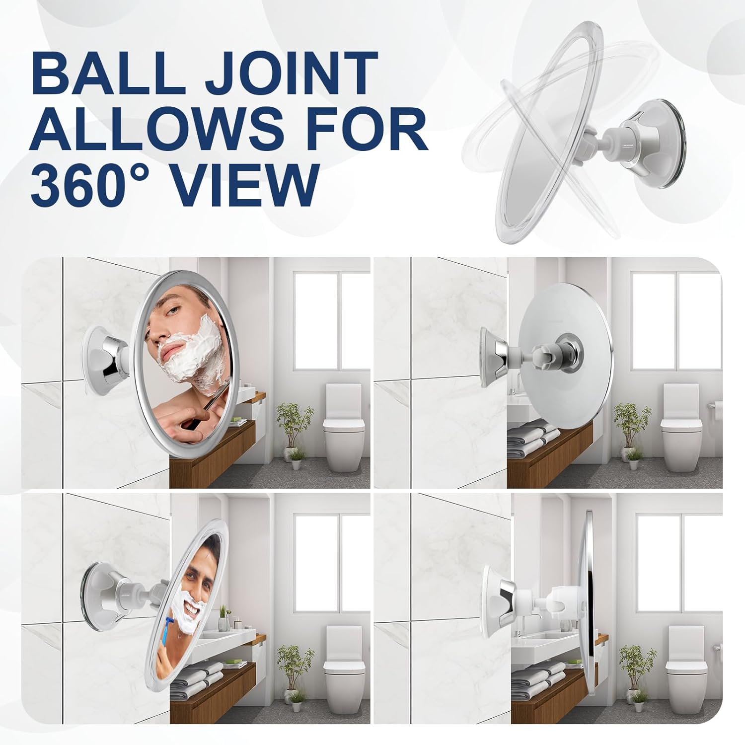FANDENINI Fogless 360 Rotatable Bathroom Mirror 1