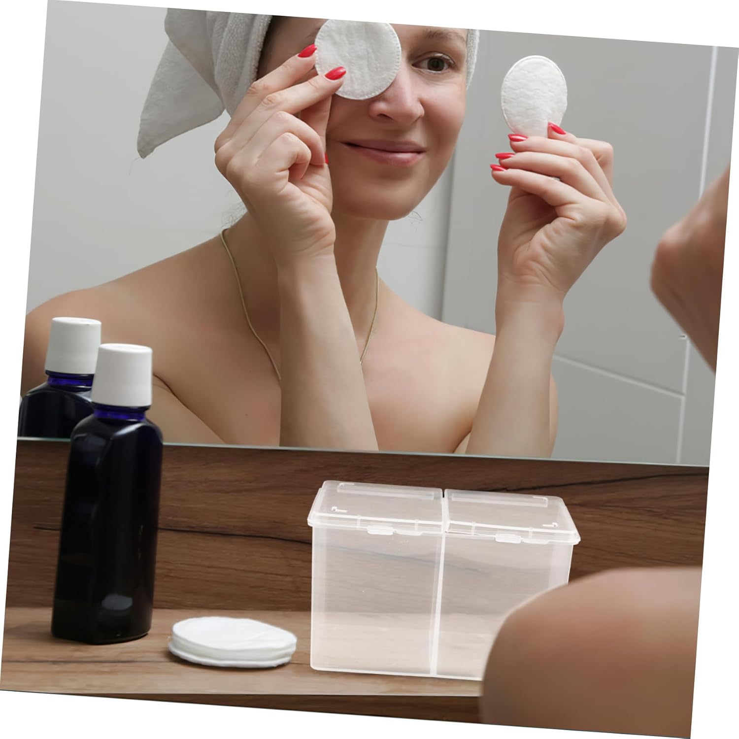 Beatifufu Cosmetic Pads Holder Case Organizer