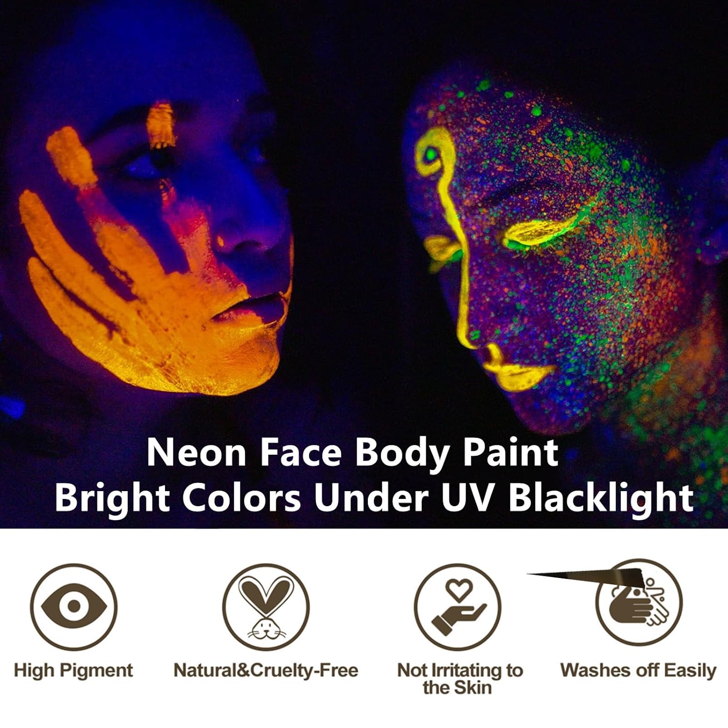 Go Ho Neon Gold Body Paint 237oz UV Blacklight