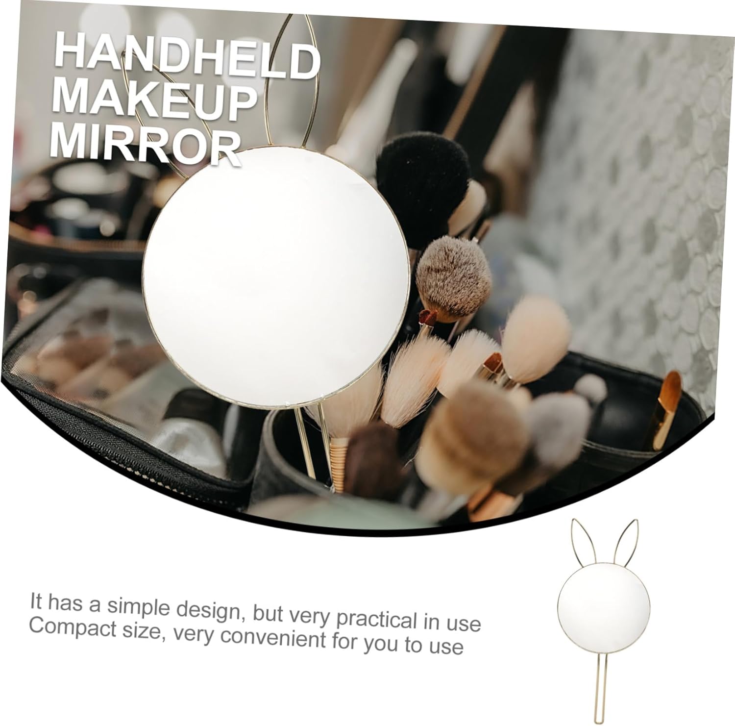 Healvian Wall Mounted Bunny Ear Makeup Mirror 1