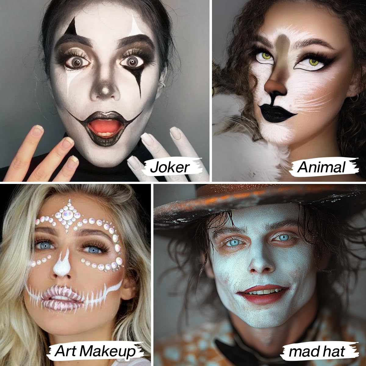 Goth White Face Paint Foundation for Halloween Costumes