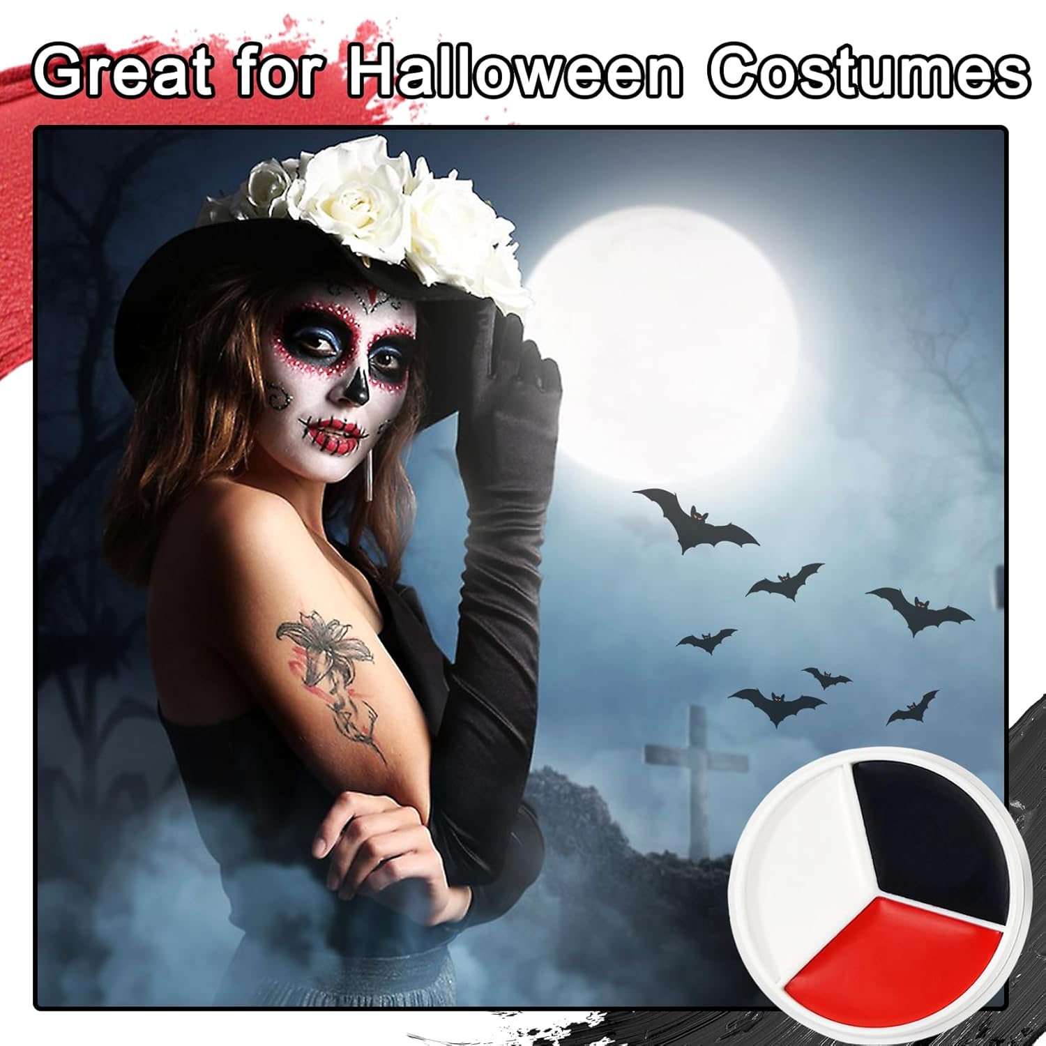 Clown Face Paint 3 Colors SFX Halloween Palette