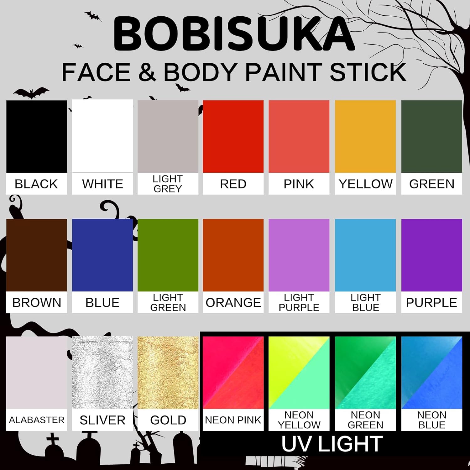 BOBISUKA Neon Blue UV Glow Body Paint Stick