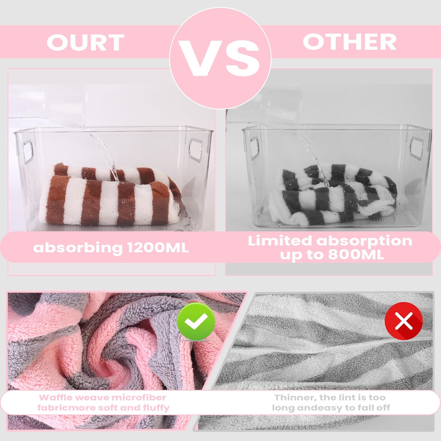 3 Pack Microfiber Hair Towel Wrap for Women 1