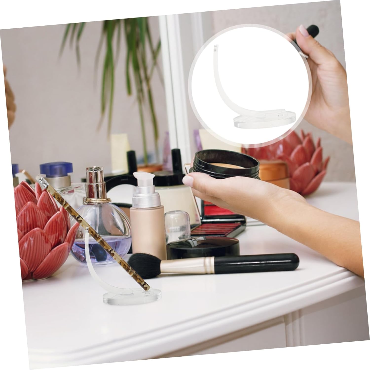 Housoutil Acrylic Brush Display Rack for Desk