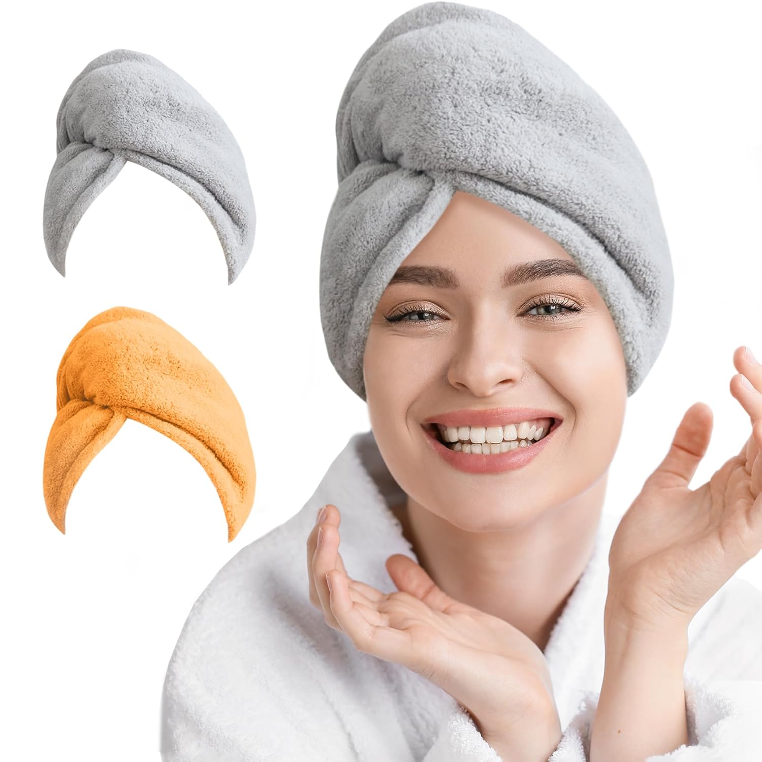 AGLIFEFY 2 Pack Microfiber Hair Towel Wrap