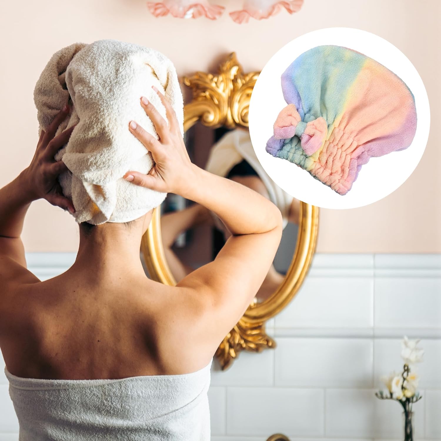 VOCOSTE Microfiber Hair Drying Towel Dry Cap