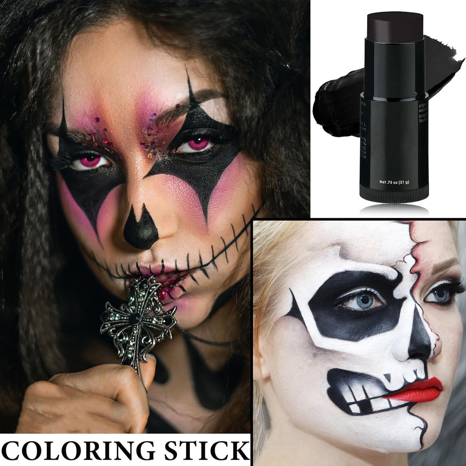 DuoZeng Black Face Body Paint Stick for Sports Halloween Cosplay