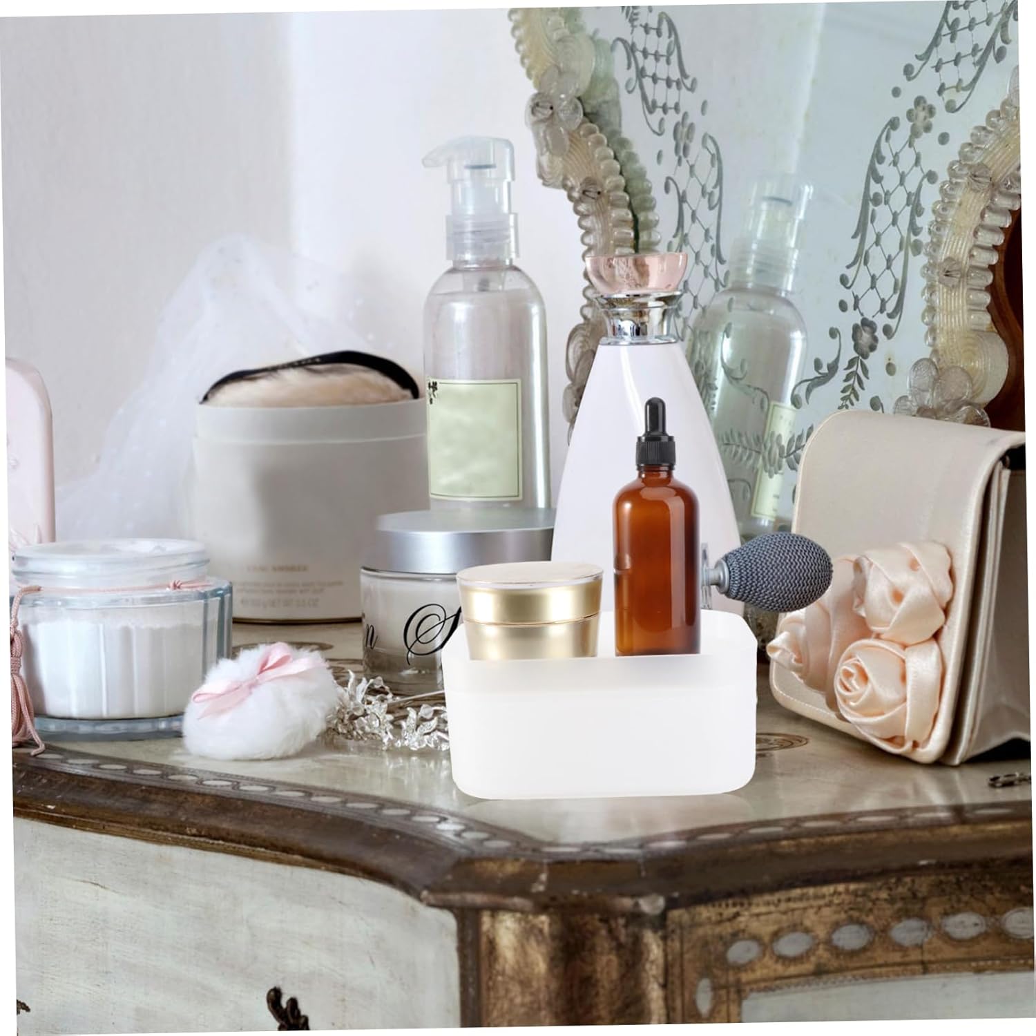 Outanaya Cosmetic Storage Case Dust Box for Makeup and Skincare Organization
