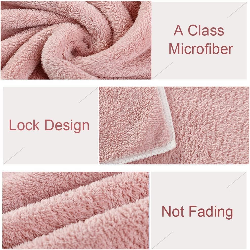 Jseng 2PC Microfiber Hair Drying Caps Extra Soft Ultra Absorbent