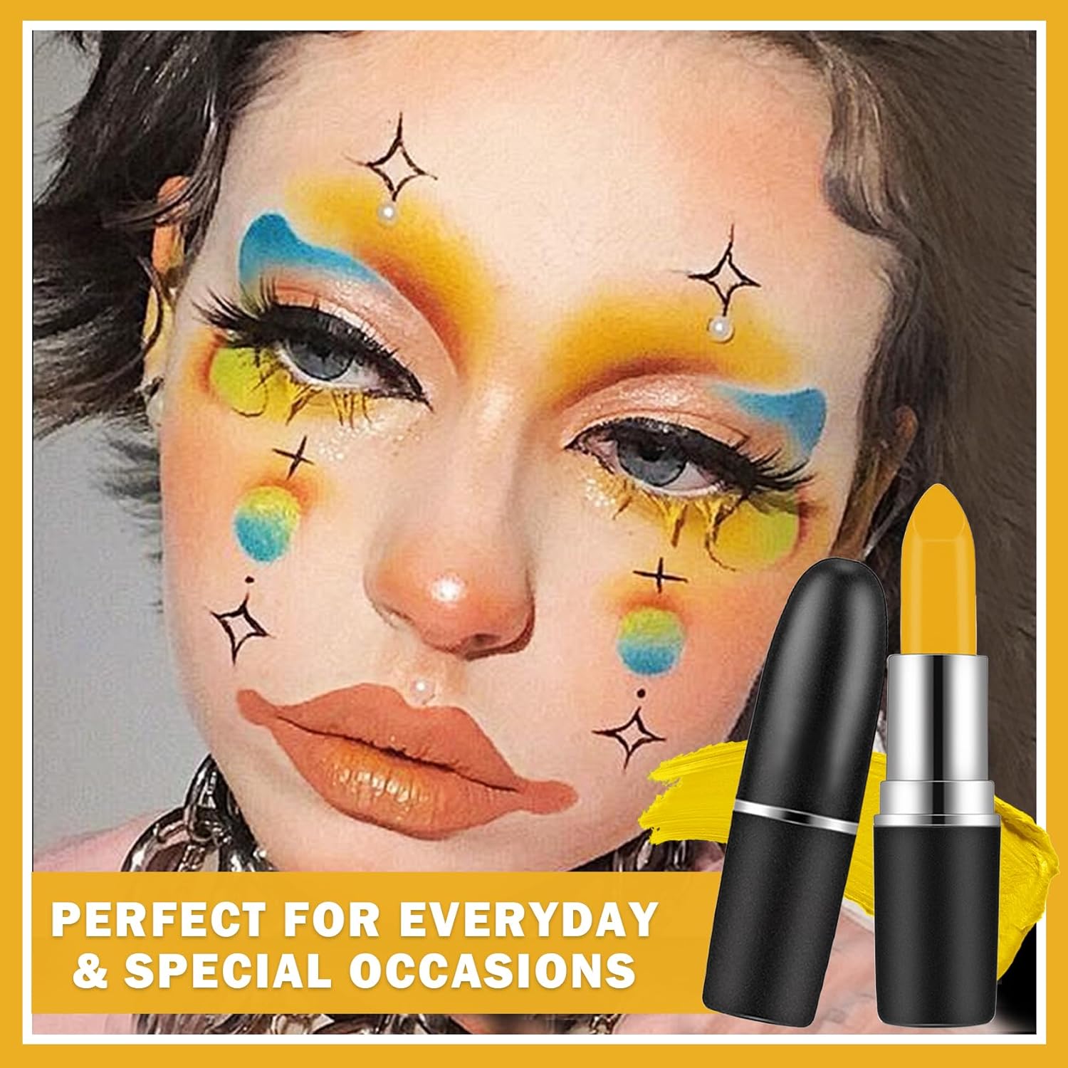 Yellow Face Paint Eye Black Stick for Sports Halloween