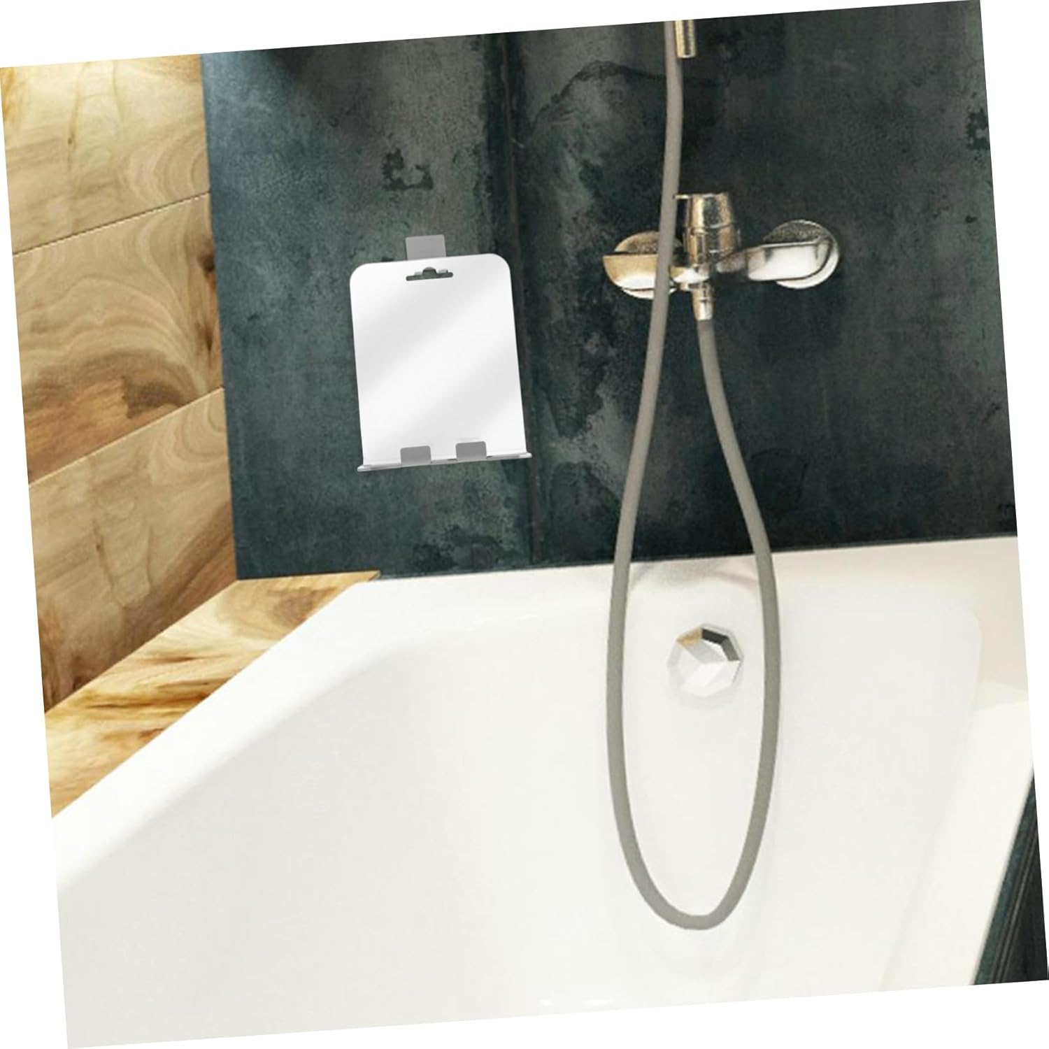 Cabilock Fogless Shower Mirror with Shelf and Hooks 1