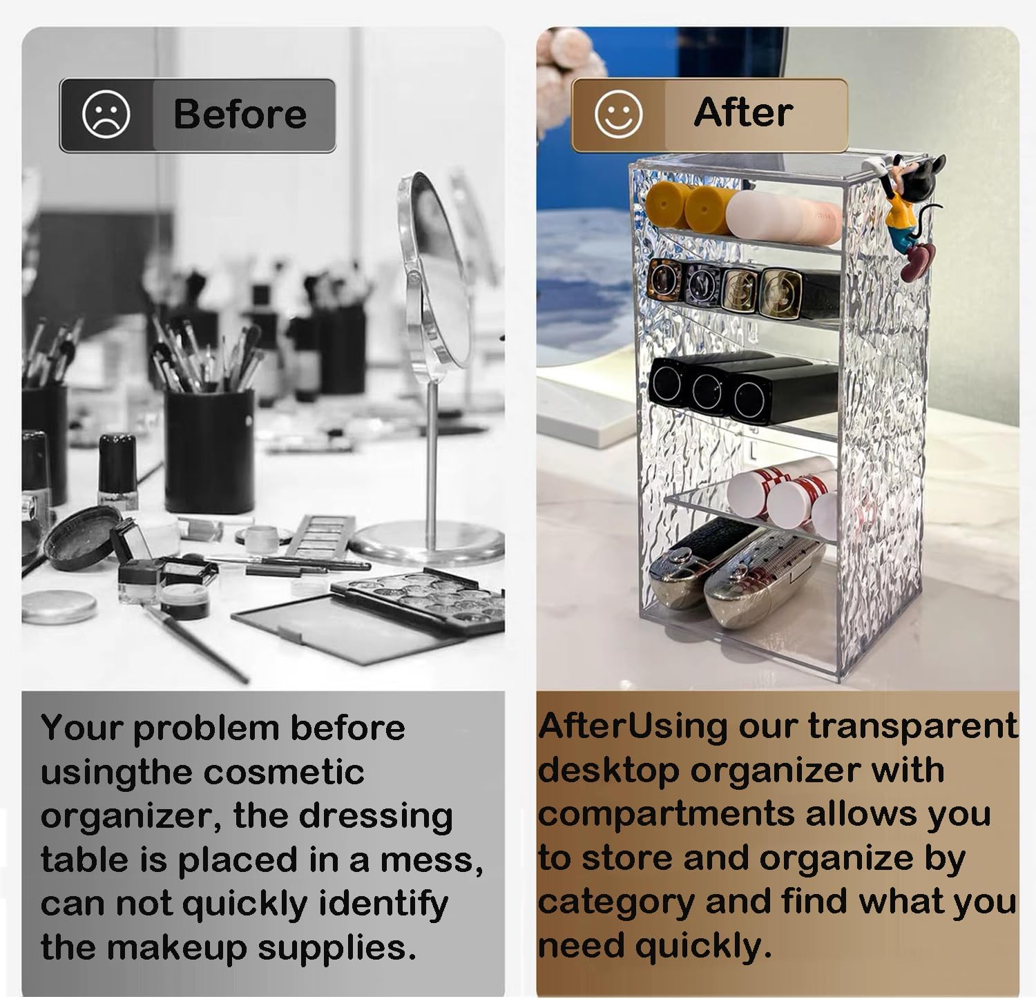 Himilucky Clear Lipstick Holder Stand with 6 Zones