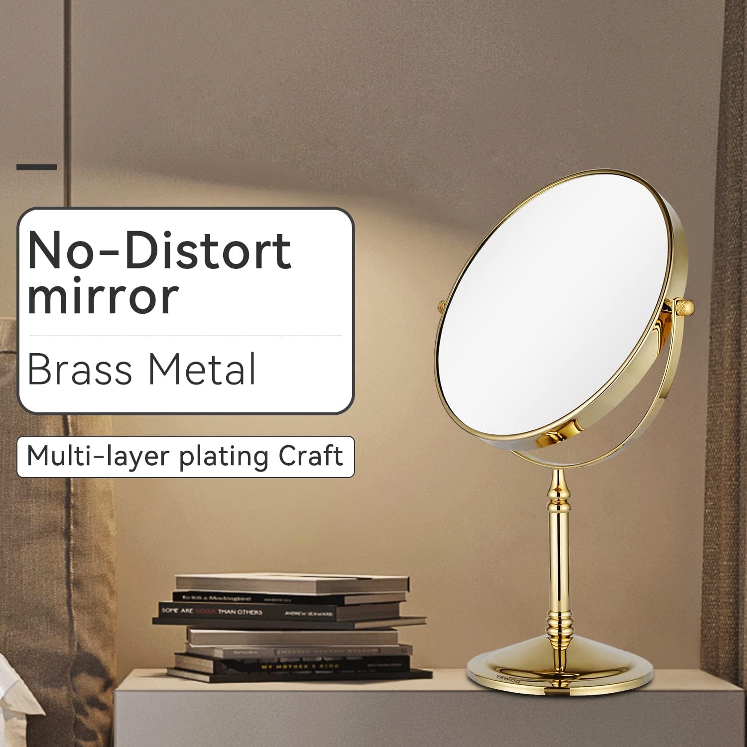 DOWRY 10X Magnification Makeup Mirror with Gold Finish 1