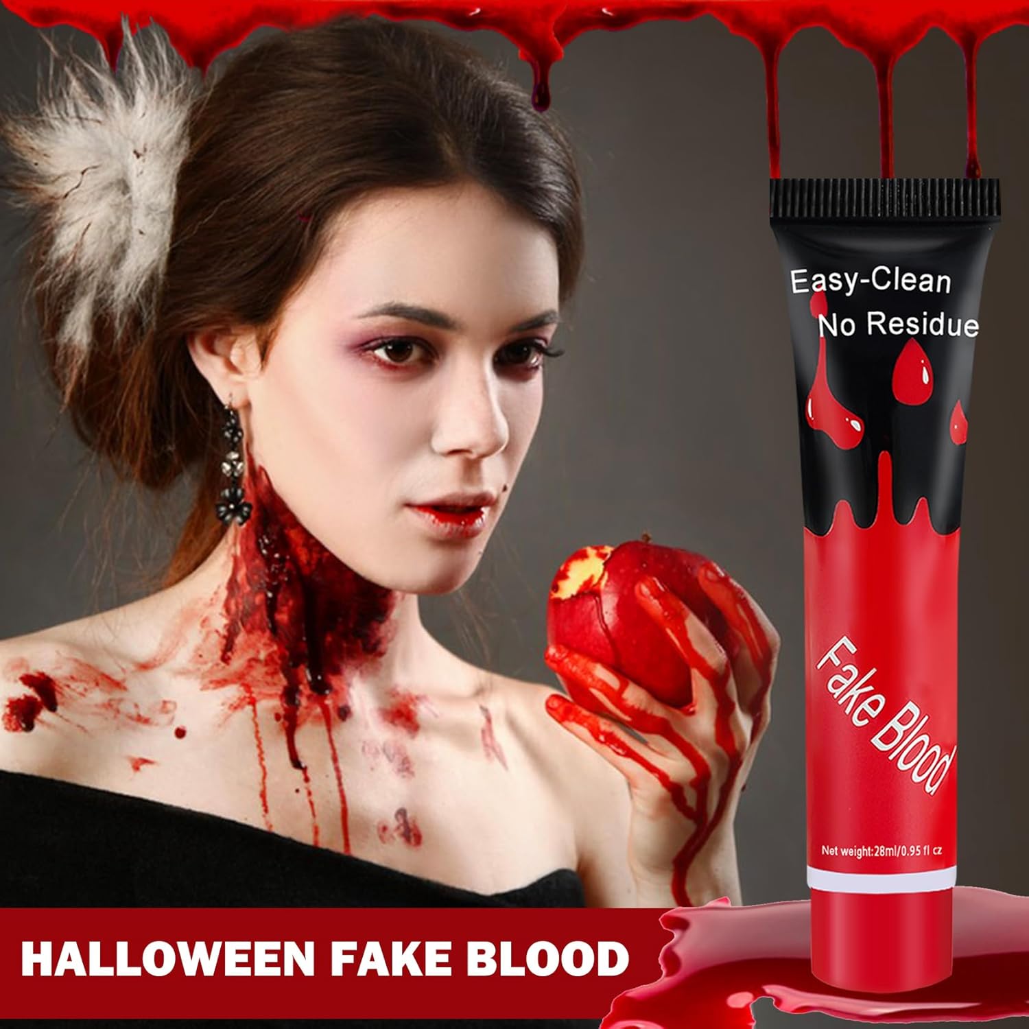 CAHIUYOA Fake Blood Cream for Halloween Costume Makeup
