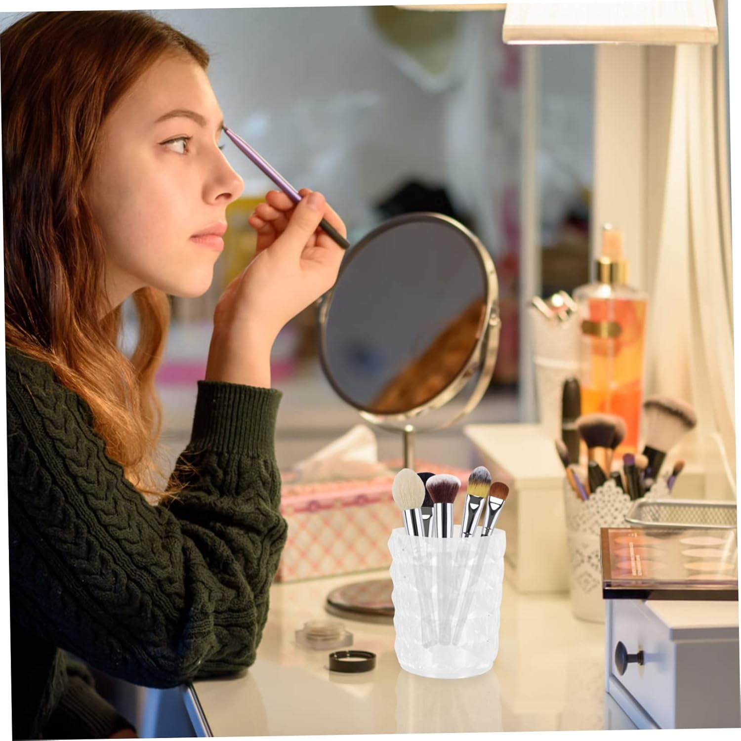PLAFOPE Cosmetic Storage Case for Makeup Brush Lipstick Eyebrow Tools
