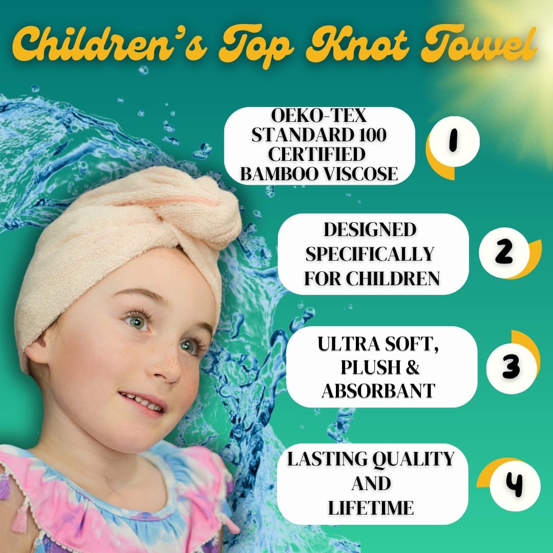 Birch Bay Hair Towel Wrap for Kids Set of 2