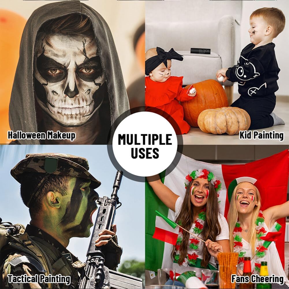 ikasus White Face Body Paint Stick for Sports and Halloween