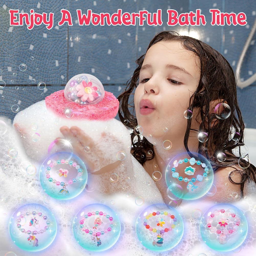 6 Surprise Bath Bombs for Kids with Jewelry