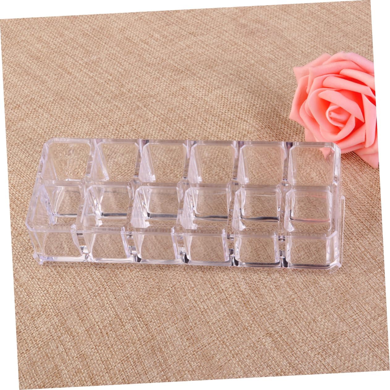 12-Slot Clear Acrylic Lipstick Display Rack